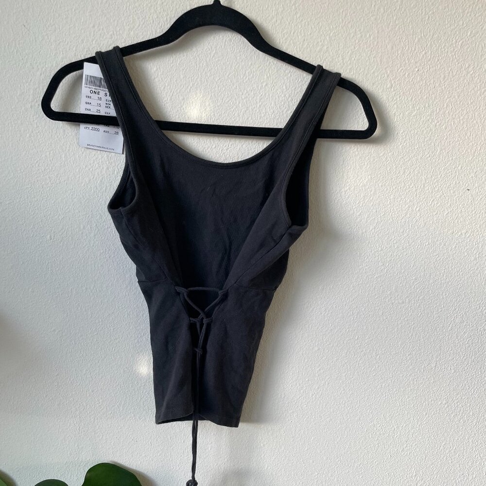 Brandy Melville Black Corset Tie Back Tank